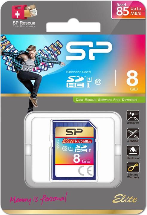 Produktbild Silicon Power Elite UHS-I 8GB SDHC 85/10 MBs (8 GB, SDHC, U1, UHS-I)