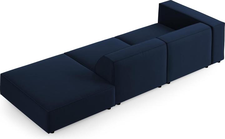 Actual product image Cosmopolitan Design Velvet Right Sofa, "Arendal", 4 Seats, Royal Blue, 262x102x70 Made in Europe