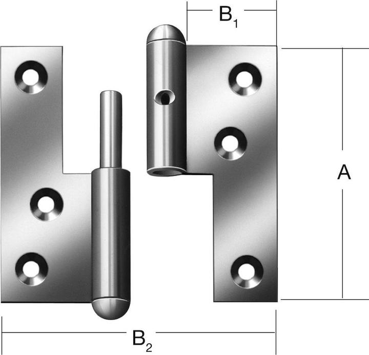 Actual product image Vormann Door hinge steel left 80x72 mm DIN left blue galvanised fixed pin