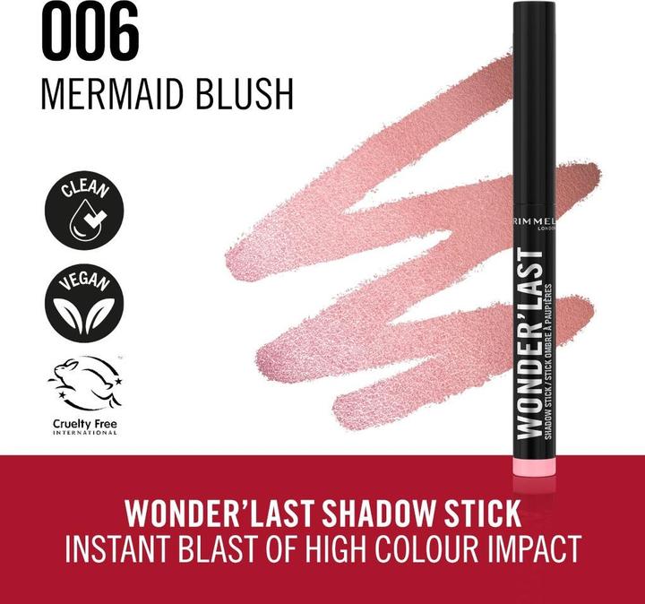 Image du produit Rimmel London Stick d'ombre à paupières Wonder'Last (006 Mermaid Blush)