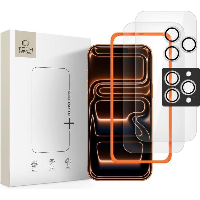 Tech-Protect Easy Set+ 3er-Pack Panzerglas für iPhone 16 Pro Max / 17 ...