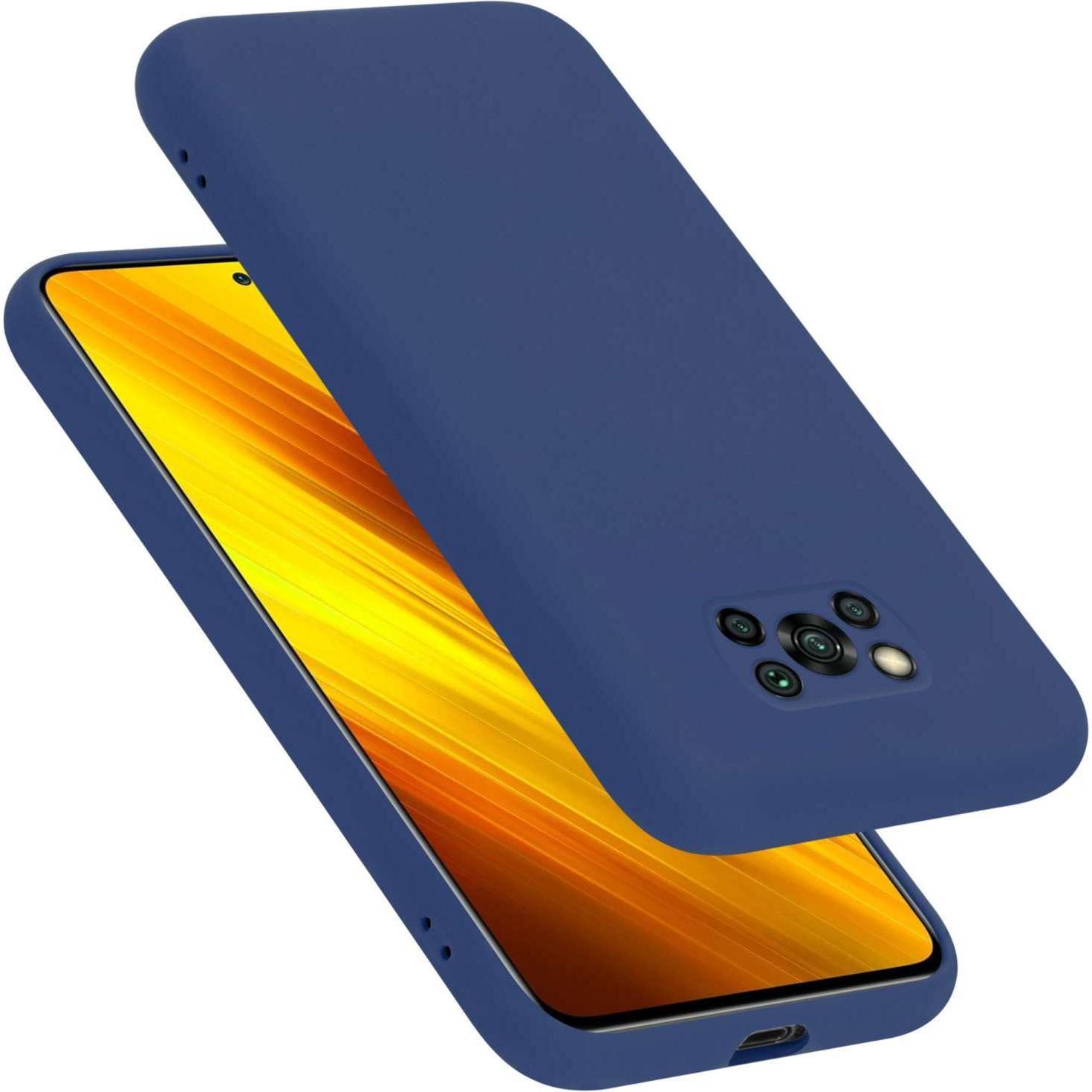 Cadorabo Hülle für Xiaomi POCO X3 NFC TPU im Liquid Case Design (Xiaomi Poco X3 NFC), Smartphone Hülle, Blau