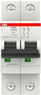 Immagine prodotto ABB S202M-Z50 Interruttore automatico 50A 2 poli 10kA Carattere Z