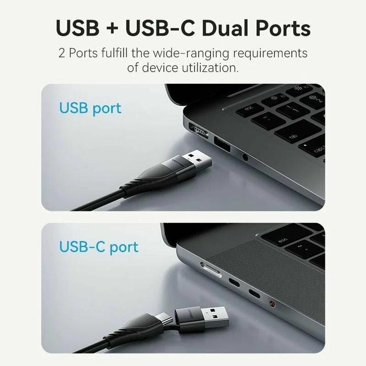 Produktbild Vention USB-C + USB-A to HDMI Adapter 0.15M Gray Aluminium Alloy Type (HDMI, USB Typ-C, USB-A, 15 cm)