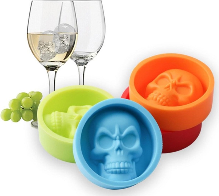 Produktbild König Design Silikon Eiswürfelform Totenkopf Skull Eiswürfel Eis für Whiskey Wein Bar Party