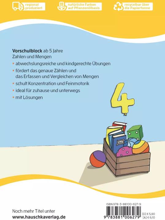 Produktbild Vorschulblock - Zahlen und Mengen (Deutsch, Sabine Dengl, 2018)
