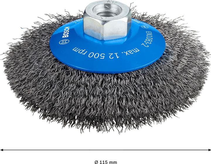 Produktbild Bosch Professional Zubehör PRO Metal clean Kegelbürste, 115 x 0,3 mm, Gewinde
