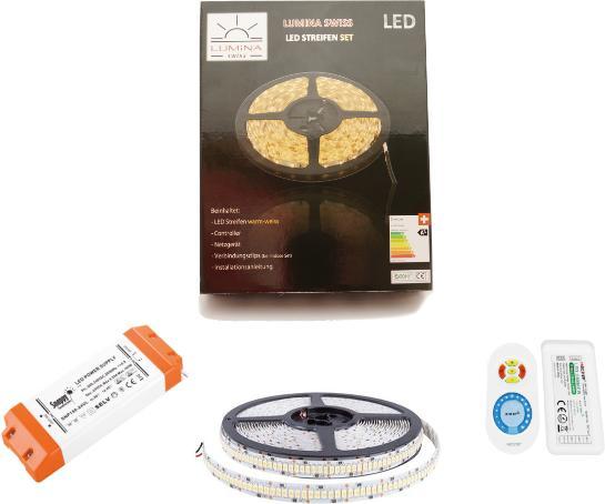 Lumina Swiss Kit de bandes LED 5m UHD Super-Bright Warm Deluxe (Blanc chaud, 500 cm, Intérieur)
