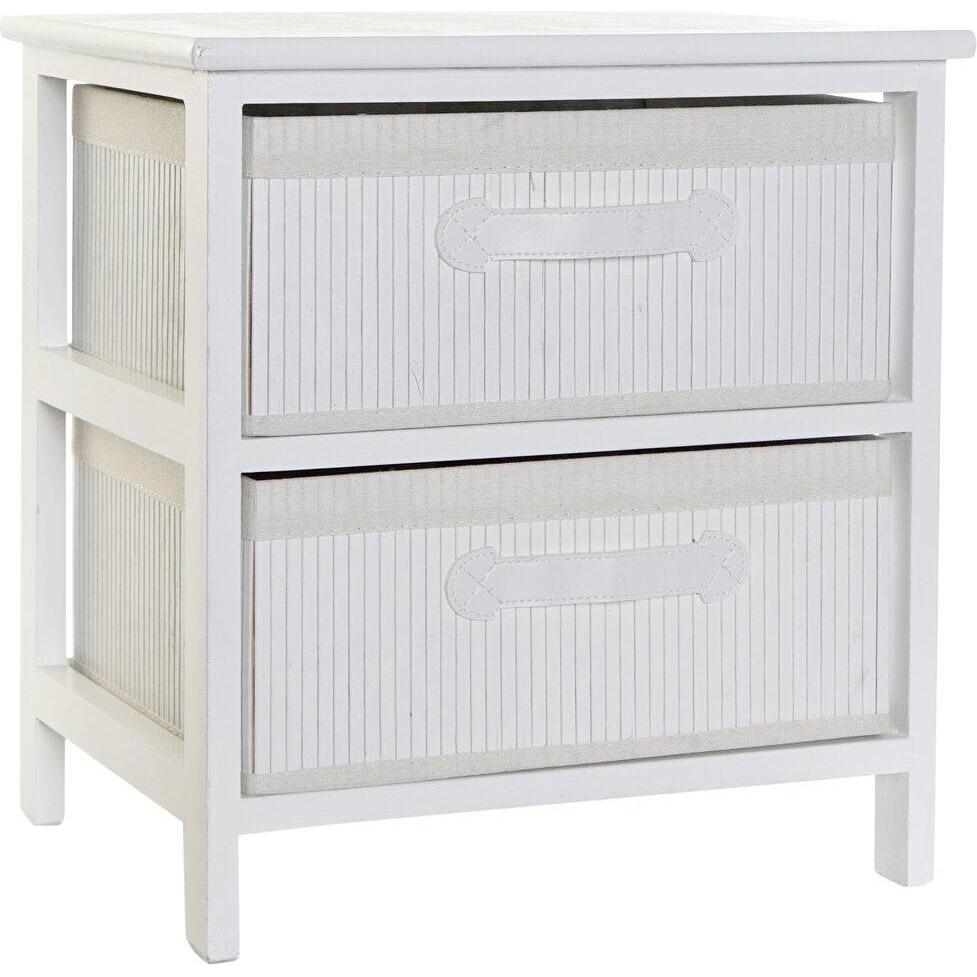 DKD Home Decor, Cassettiera + Credenza, Chest of drawers White Bamboo Paolownia wood 42 x 32 x 45 cm (32 x 45 x 42 cm)