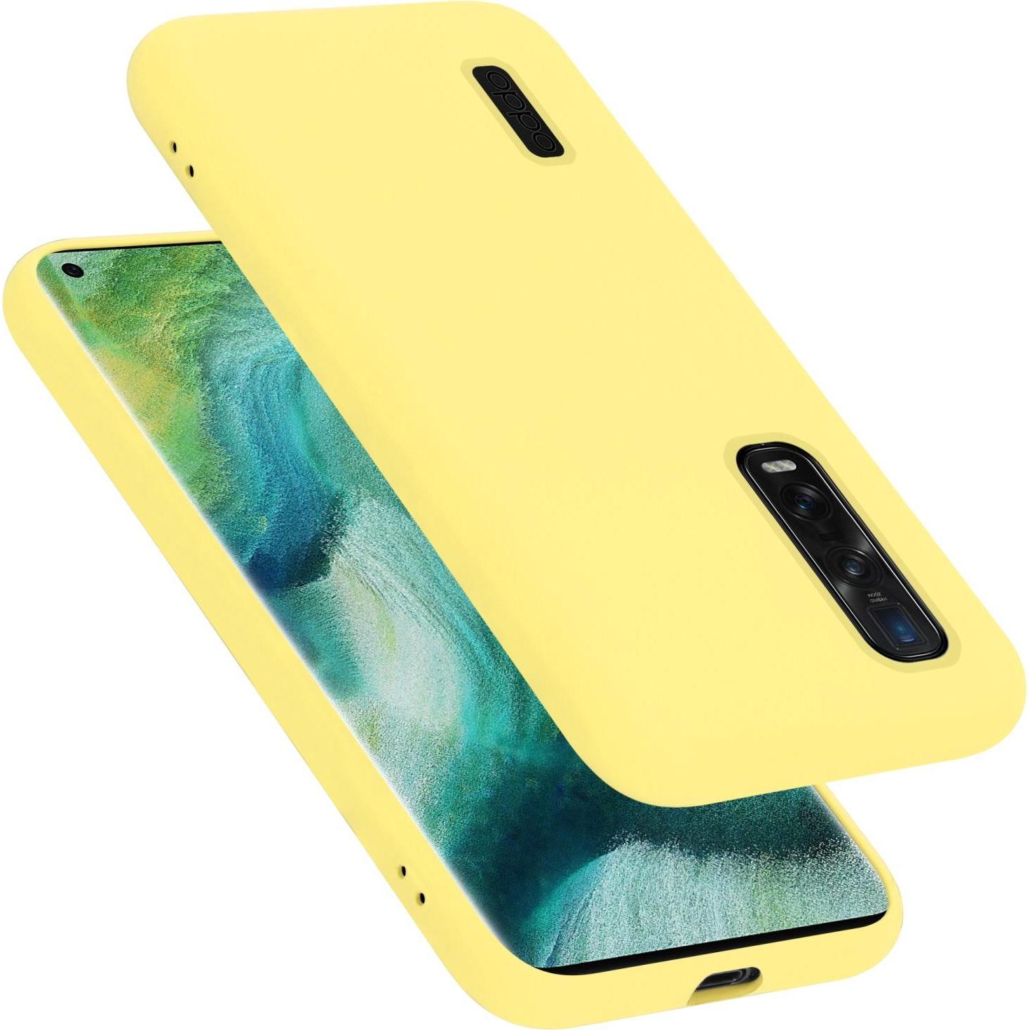 Cadorabo TPU Liquid Silicone Case Hülle für Oppo FIND X2 PRO (Oppo Find X2 Pro), Smartphone Hülle, Gelb