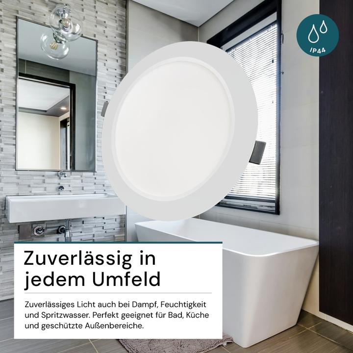 Actual product image Luxula LED-Einbauleuchte, 18W, EEK: F, 1800lm, CCT, IP44, weiss (1800 lm)
