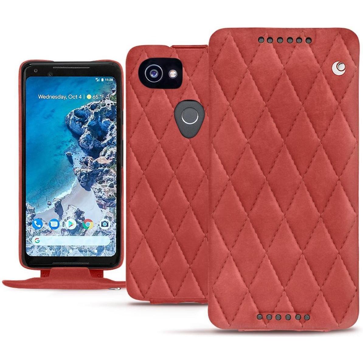 Noreve Lederschutzhülle vertikal (Google Pixel 2 XL), Smartphone Hülle, Rot