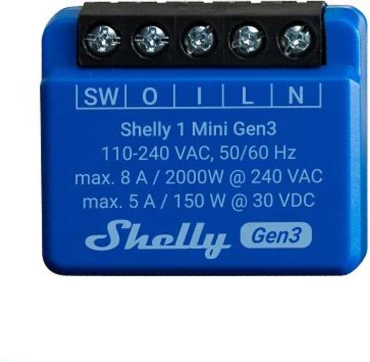 Image du produit Shelly 1 Mini Gen3 (Actionneur de commutation)