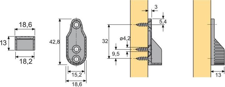 Actual product image Hettich Cabinet tube bearing
