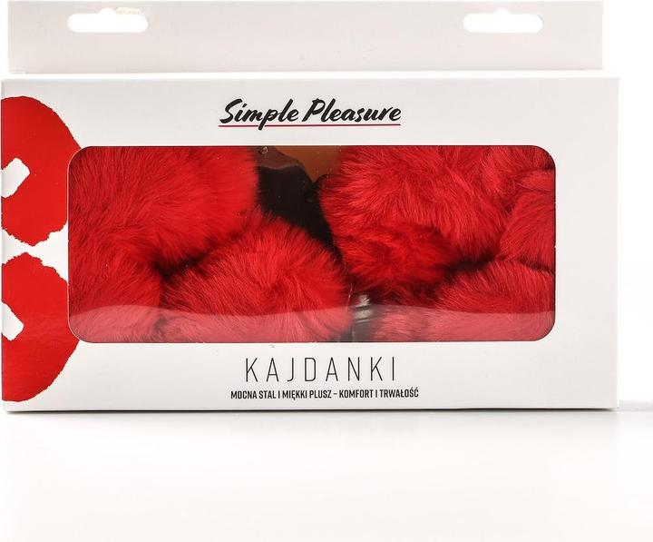 Produktbild Simply Pleasure Erotische Metallhandschellen mit Fell Rot
