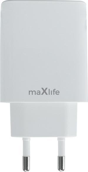 Produktbild Maxlife MXTC-10-20AC PD QC Ladegerät 1x USB-C 1x USB 20W weiss (20 W, 2 Ports)