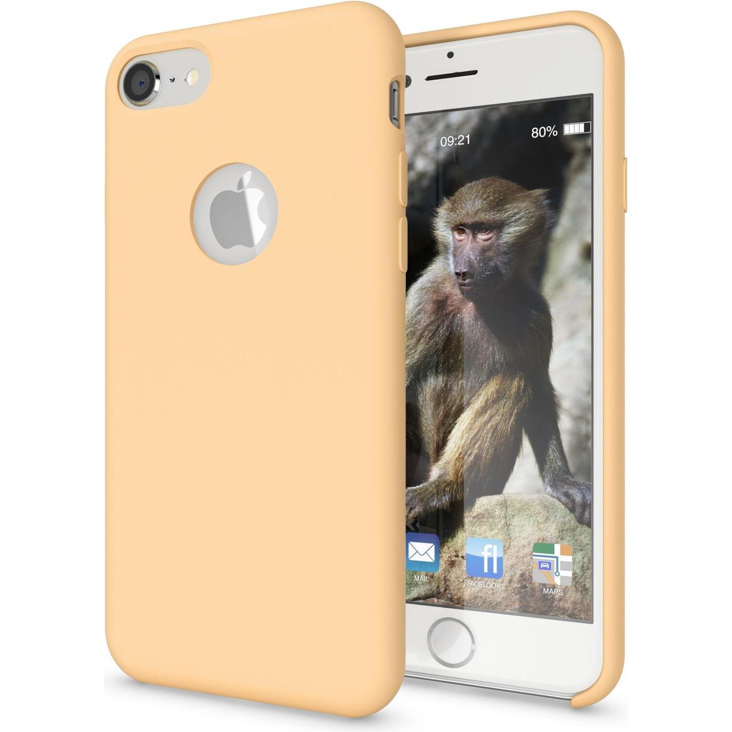 Nalia Liquid Silikon Handyhülle (Apple iPhone 8), Smartphone Hülle, Gelb