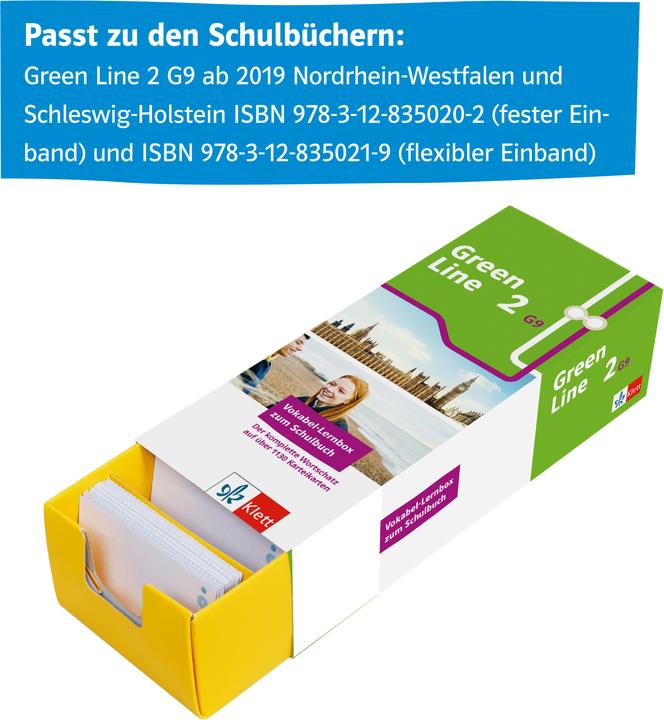 Image du produit Green Line 2 G9 (Neue Ausgabe ab 2019) Klasse 6 Vokabel-Lernbox zum Schulbuch (Allemand, Anglais, Klett Lerntraining, 2021)