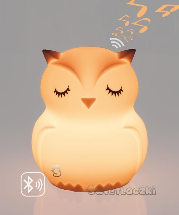 Actual product image MesMed Changing color silicone lamp with Bluetooth speaker Fluorescent Owl HU HU