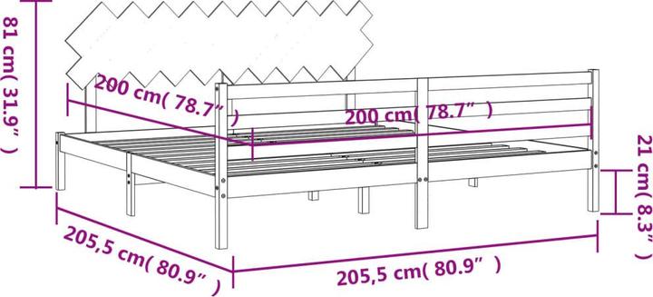 Produktbild vidaXL Bettrahmen (200 x 200 cm)