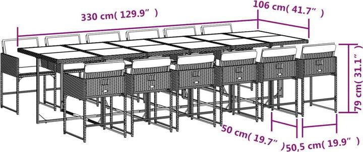 Actual product image vidaXL Garten Essgruppe (106 cm)