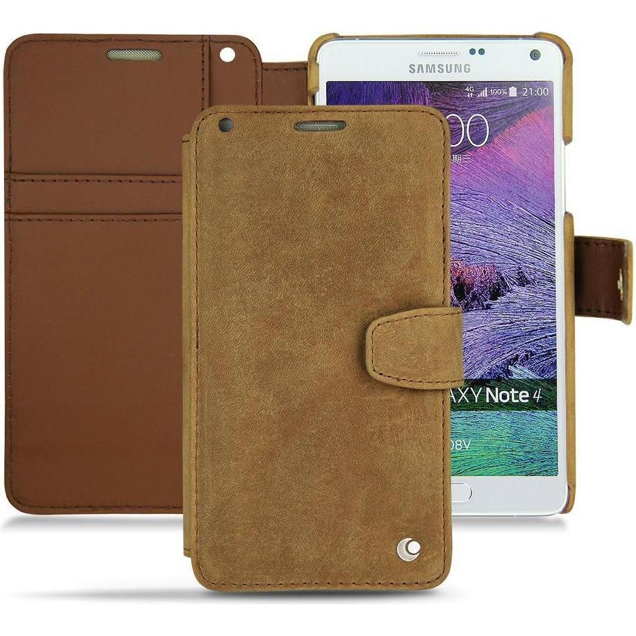 Noreve Lederschutzhülle Wallet (Samsung Galaxy Note 4), Smartphone Hülle, Braun