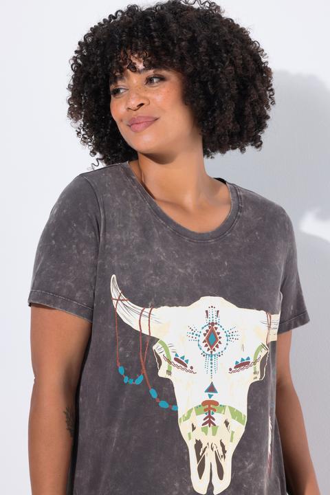 Actual product image Angel of Style T-shirt, comfort fit, cow skull print (46)