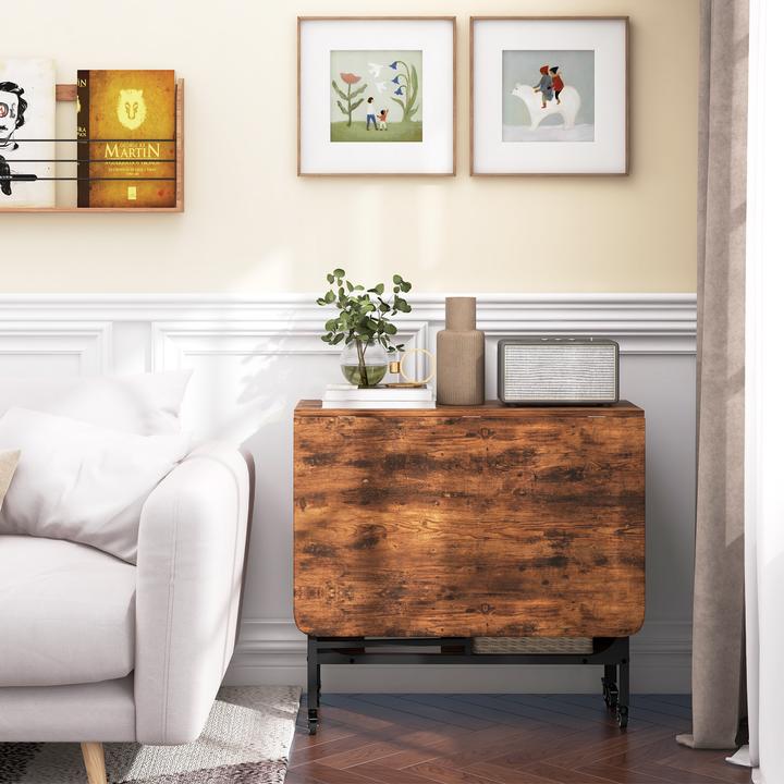 Immagine prodotto Homcom Esstisch Spanplatte, Metall Rustikal-Braun (130 x 80 x 74 cm)