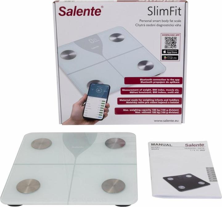 Actual product image Evolveo Salente SlimFit, osobná diagnostická fitness váha, Bluetooth, oil (180 kg)
