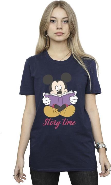 Actual product image Disney Womens/Ladies Mickey Mouse Story Time Cotton Boyfriend T-Shirt (XL)