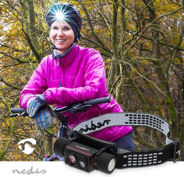 Produktbild Nedis LED stirnlampe | Batteriebetrieben / Stromversorgung über USB | 3.7 V DC | Batterien enthalten (1000 lm)