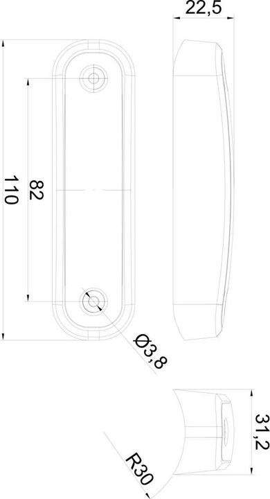 Actual product image SecoRüt Design LED side marker light white