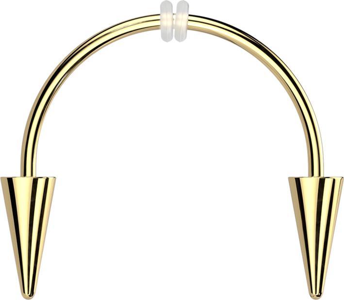 Actual product image Star Piercing Micro Circular Barbell gold plated with two cones (without brass, Surgical steel 316L)