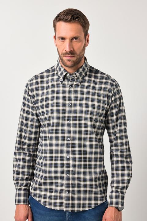 Actual product image JP1880 check shirt, long-sleeved, button-down collar, modern fit, up to 8 XL (6XL)
