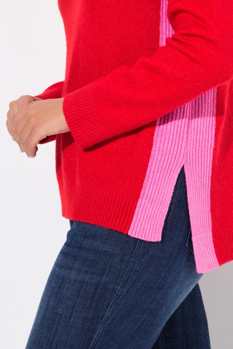 Produktbild Ulla Popken Pullover, Farbkontrast, Stehkragen, Langarm (62)
