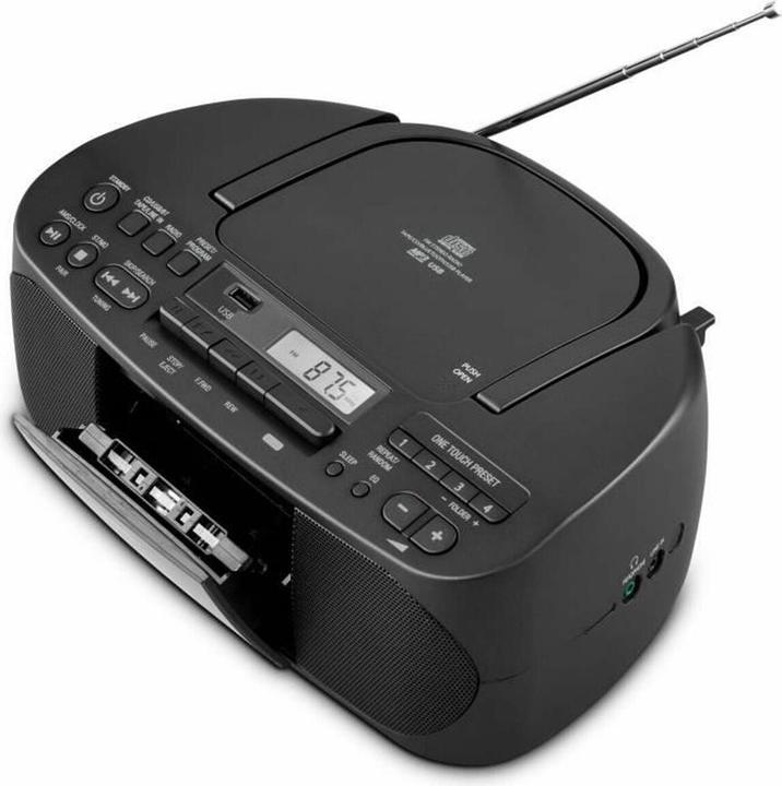 Image du produit Medion E65010 - Radio - CD - Cassette - Lecture MP3 - FM - USB - AUX - 2 x 30 W - Noir (FM)