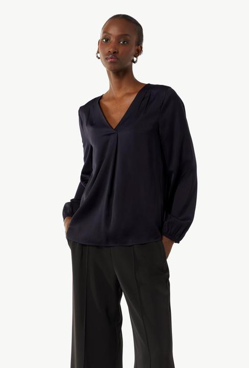 Produktbild Comma Bluse Satinbluse mit V-Ausschnitt (36)