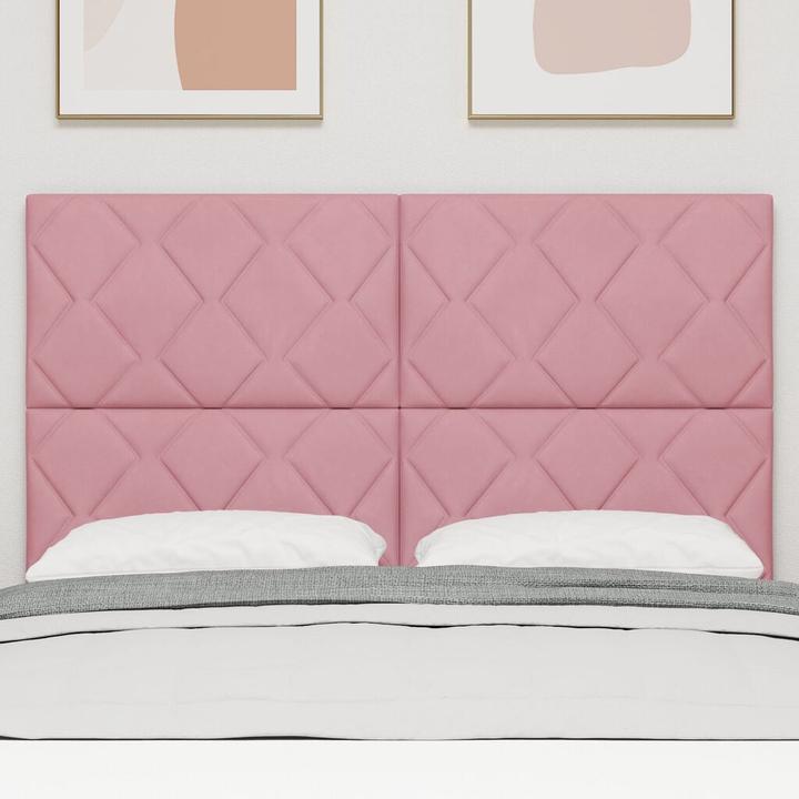 Produktbild VidaXL Kopfteil mit rosa Diamantblockdesign 160 cm Samt (160 x 40 x 7 cm)