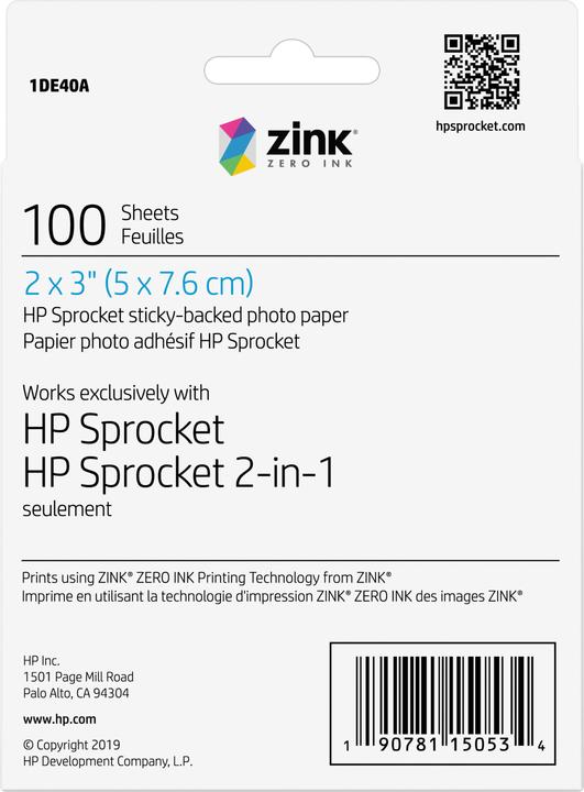 Produktbild HP Sprocket (5 x 7.6 cm, 100 x)