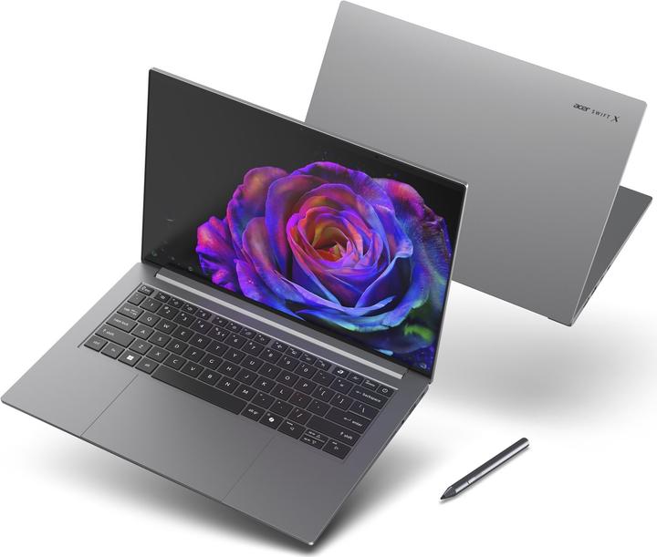 Actual product image Acer Swift X 14 OLED SFX14-73G-9598 14,5" WQ2.8K OLED Core Ultra 9 285H 32GB/2TB RTX5060 Win11 (14.50", Intel Core Ultra 9 285, 32 GB, 2000 GB, DE)