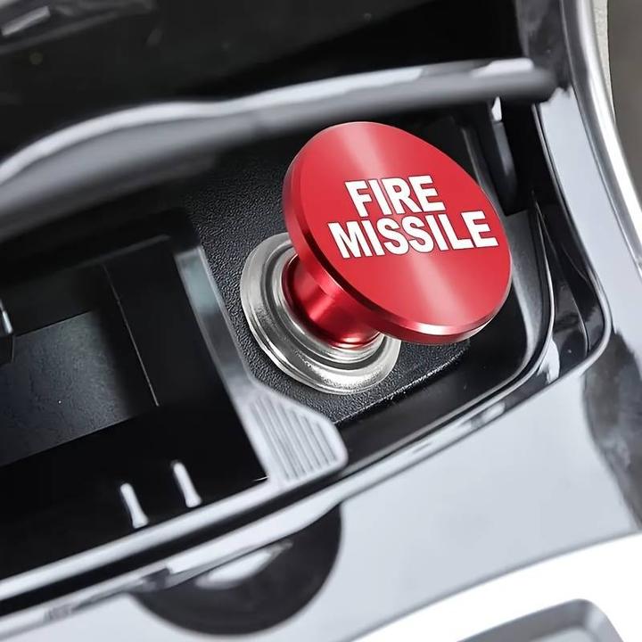 Actual product image PhoneLook Fun button replacement universal cigar lighter 12V FIRE MISSILE funny decoration car interior