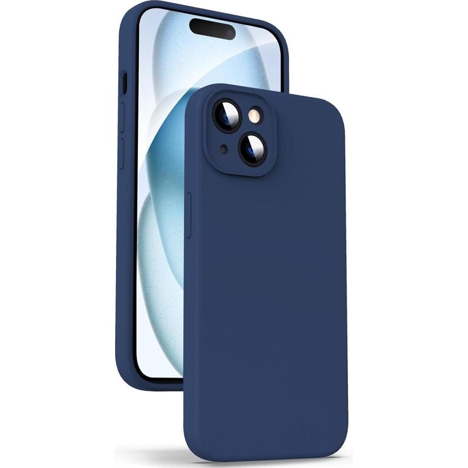Screenguard Apple iPhone 15 Plus Liquid Silicone Camera Protector Case (Apple iPhone 15 Plus), Smartphone Hülle, Blau