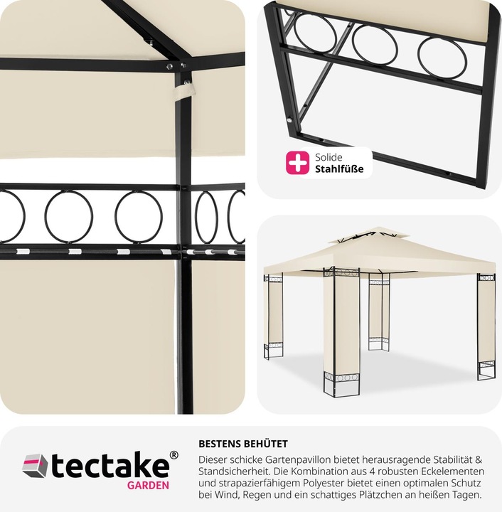 Image du produit tectake Tonnelle 3,9 x 2,9 m LEYLA (390 cm, 290 cm)