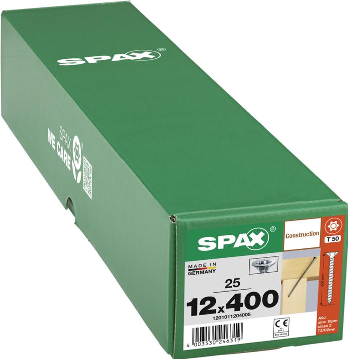 Immagine prodotto Spax Testa Svasata Fraesrippen T-Star Plus T50 Completamente Filettata Taglio Wirox (25 Viti per pezzo)