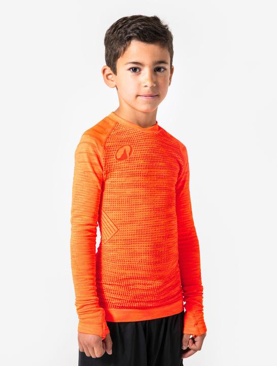Actual product image Kipsta Kids' Long-Sleeved Thermal Base Layer Top Keepdry 500 - Orange Space (134)