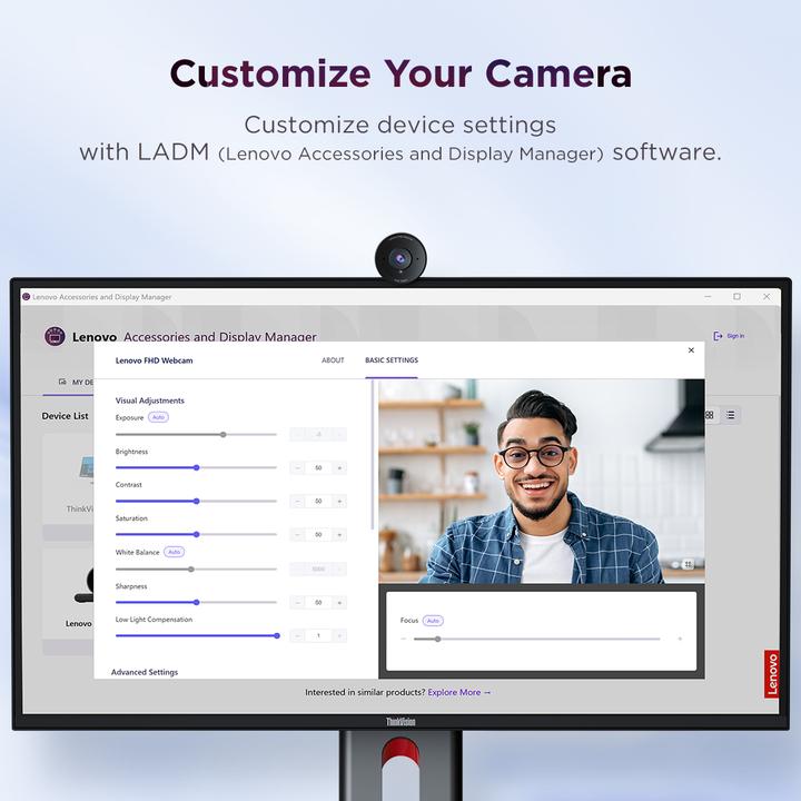 Produktbild Lenovo FHD Webcam (2 Mpx)