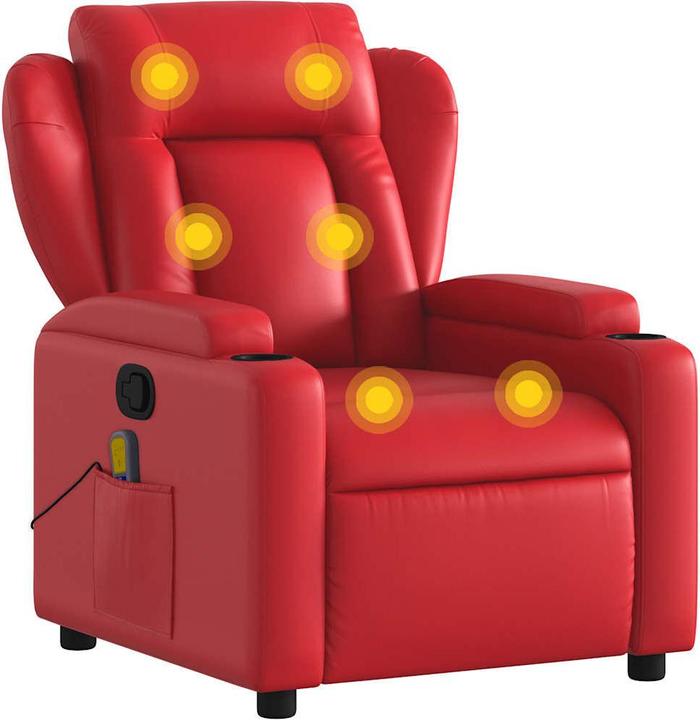 Image du produit vidaXL Fauteuil de massage rouge en similicuir,Couleur : rouge,Matériau : similicuir