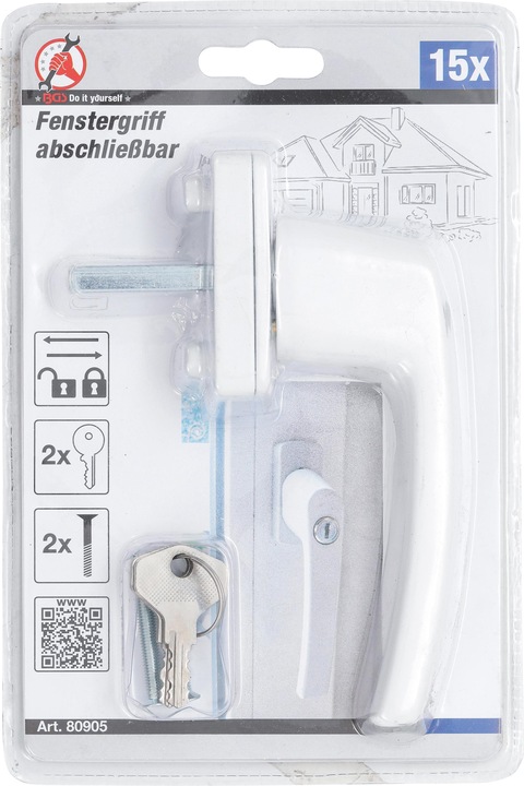 Image du produit BGS Poignée de fenêtre verrouillable blanche