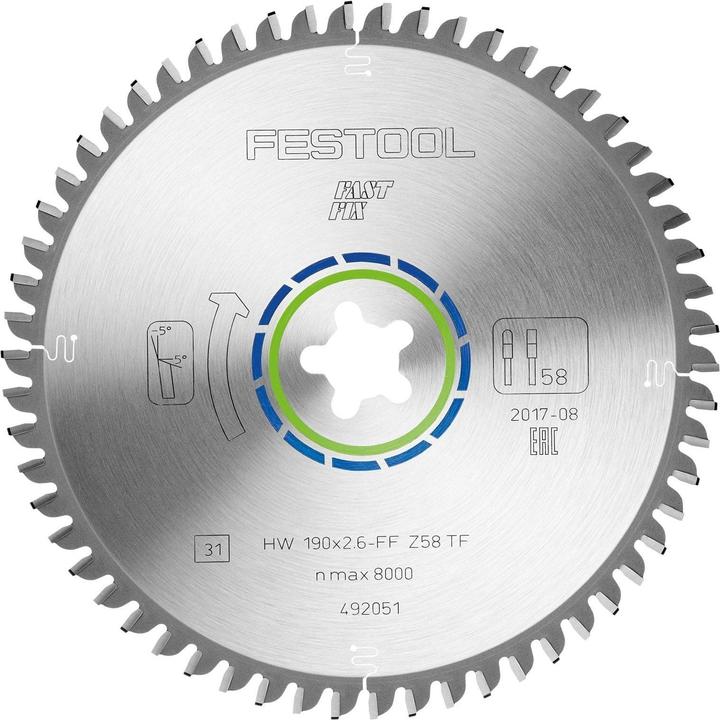 Actual product image Festool Circular saw blade HW 190x2,6 FF TF58