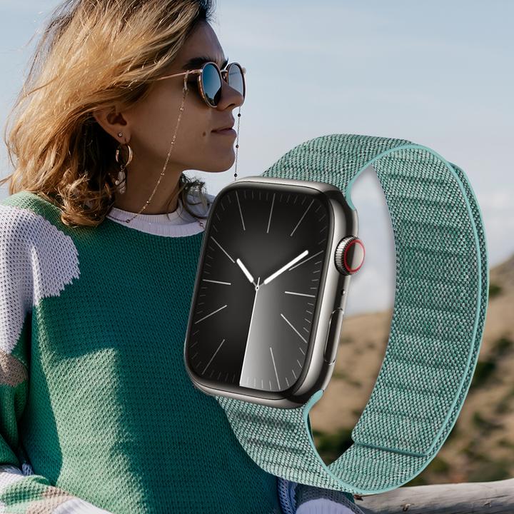 Productafbeelding Crong Melange - Magnetarmband für Apple Watch 42/44/45/49 mm (türkis melanz) (Nylon)